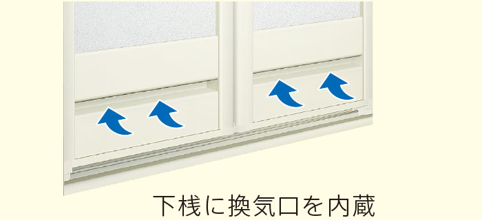 下桟に換気口を内蔵
