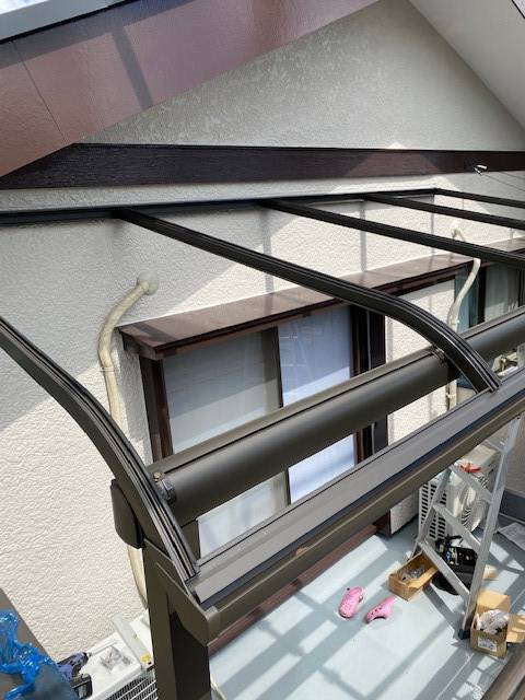 みもとトーヨーの強い日差しや紫外線をカット!後付けテラス【スピーネ】の施工前の写真2