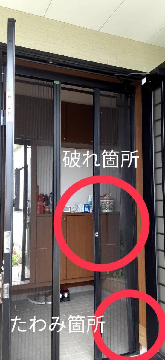 大成トーヨー住器の玄関網戸交換|しまえるんですα|LIXIL|換気対策|玄関から心地よい風が入ってきます|小田原市の施工前の写真1